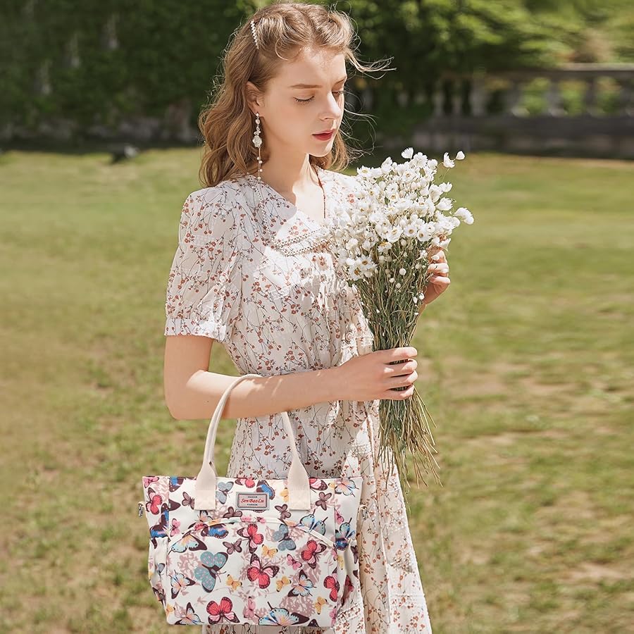 NICOLE&DORIS ハンドバッグ レディース Amazon.com: NICOLE&DORIS Flowers Handbag for Women Top